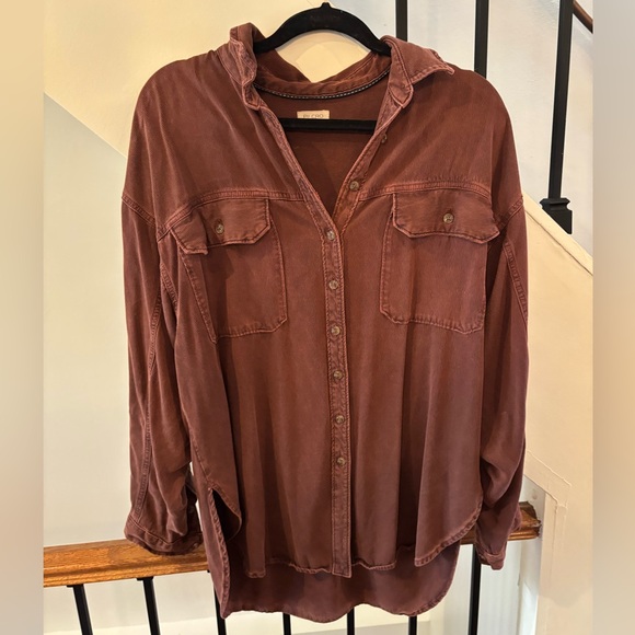 Anthropologie Pilcro Rust-Coloured/Brownish/Red Button Down - Size S - Picture 1 of 7